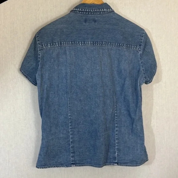 Vintage The Limited short sleeve snap button down denim shirt, size M - Picture 6 of 6